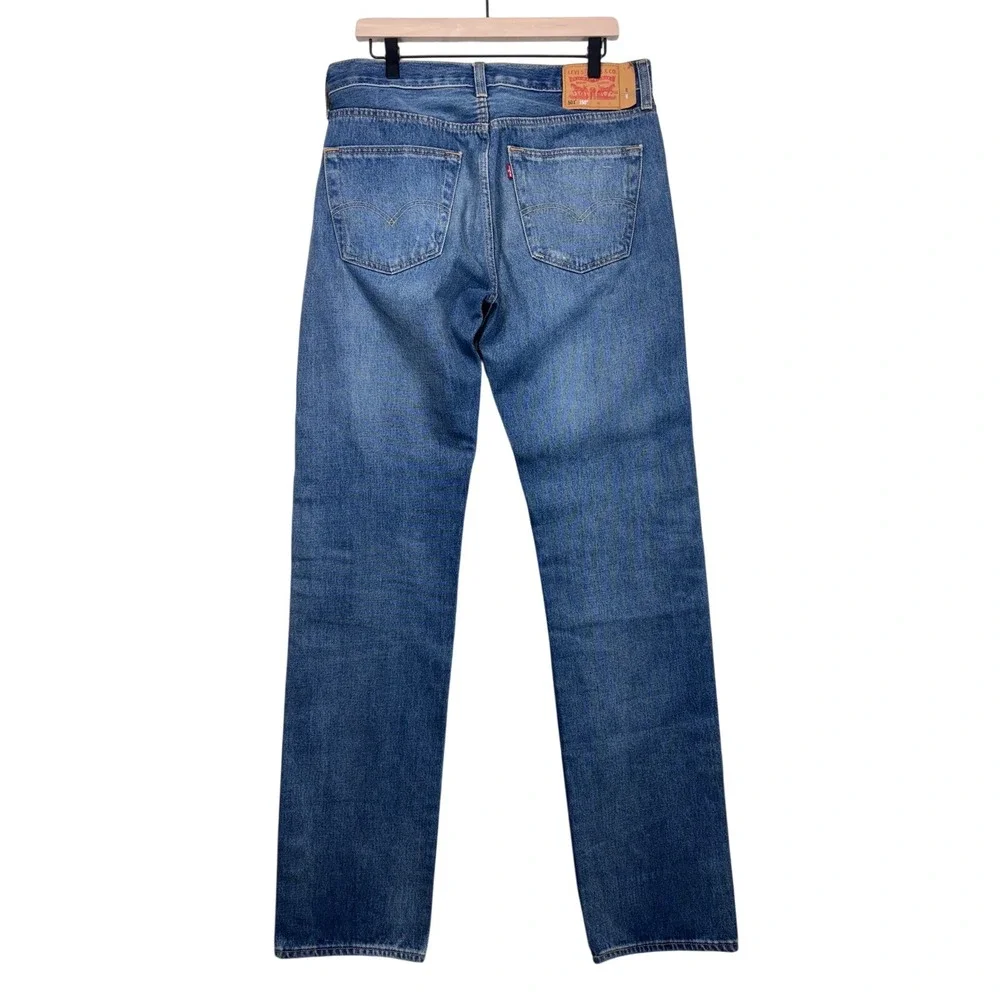Levis 501 150th Anniversary Mens Distressed Straight Leg Jeans Blue W34 L38